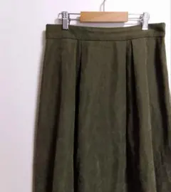 【Natural Beauty Basic】フレア スカート シンプル カーキ