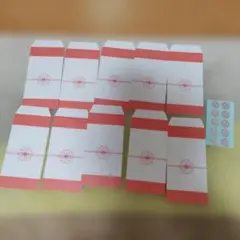 赤いラインと花模様の封筒15枚セット