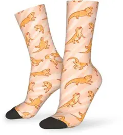 【匿名配送】フトアゴヒゲトカゲ靴下ピンク総柄トカゲ