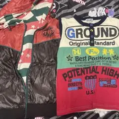 130 リバーシブル ベスト 薄手 長袖 ロンＴ 2着 まとめ売り