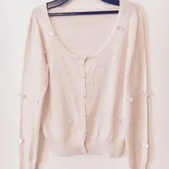 LODISPOTTO カーディガン リボン ドット ピンク