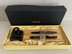 ペリカン マーブルグリーン万年筆＆ボールペンセット 箱入りインク付き