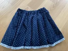水玉模様スカート ネイビー 150
