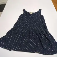 H&M ネイビー ドット柄 ノースリーブワンピース　98/104cm 　女の子