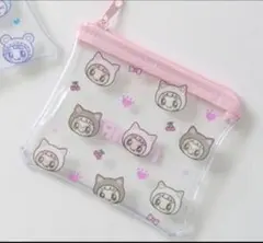 【未開封】 ミミリーちゃん　ポーチ　クリアフラットポーチ　総柄　ナルミヤのサムネイル