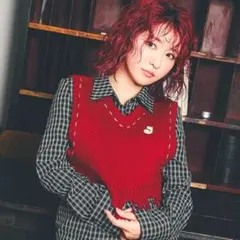 【JIMWAG】Damaged short knit vest 赤