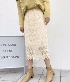 新品レーススカート レディース タイトスカート 長め丈 ペンシル