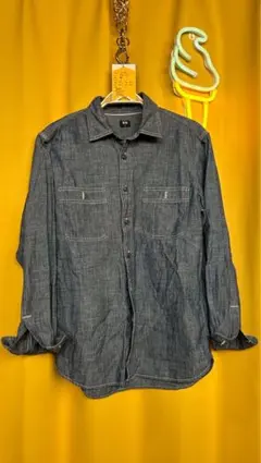 ダークブルー 長袖ネルシャツ Mサイズ　ユニクロ