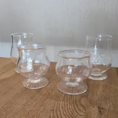 脚付きガラスコップ 4個(2個セット×2)