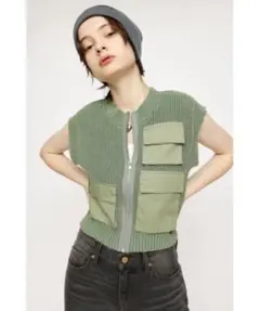 KNIT MILITARY COMPACT VEST ニットベストのサムネイル