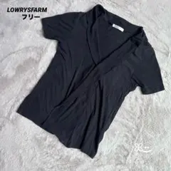 LOWRYSFARM ローリーズファーム 半袖 カーディガン ブラック フリー