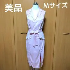 ピンクフェイクスウェード膝下ワンピースドレスドレストレンチコート風レトロワンピのサムネイル