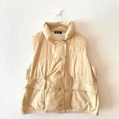 ☆【ジェンイーディエン】ダウンベスト ウエストドロスト フルボタン ポケット有F