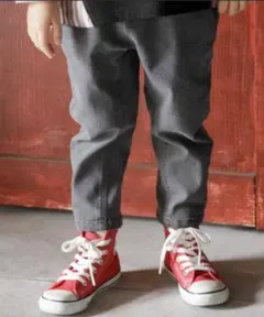 ブランシェス ガーデナーテーパードデニムパンツ グレー