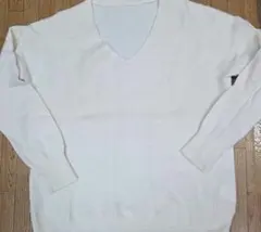 難ありメリノウール100% ニット Vネック