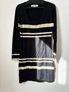 Pinky&Dianne ストライプ 長袖ミニワンピース38