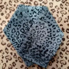 グレーブラック ヒョウ柄 ファー マフラー