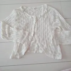 子供用♡ホワイト レース編み カーディガン〜120