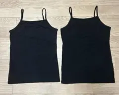 ユニクロ 胸二重キャミソール 140 2枚組 2枚セット　エアリズム②