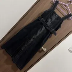 ノースリーブ ブラック ワンピース ベルト付き