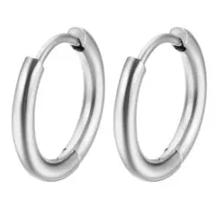 フープピアス シルバー 銀 シンプル ユニセックス 12mm 輪っか 両耳