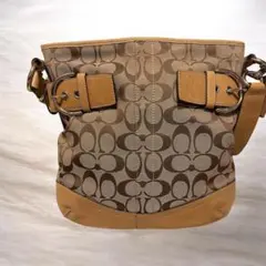 COACH シグネチャー ショルダーバッグ ベージュ　y2kのサムネイル