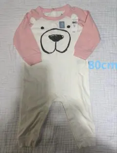 【新品未使用】Baby GAPクマプリントロンパース 80cm ピンク　ホワイト
