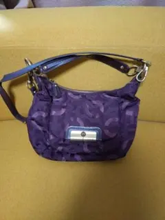 COACH　シグネチャーバッグ　 2way珍しいパープル