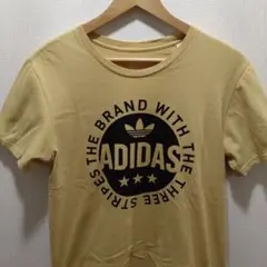 【美品】アディダス Tシャツ S イエロー トレフォイル サークルロゴ 古着