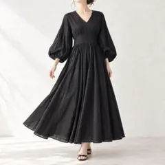 MARIHA ワンピース　少女の祈り　サイズ36 MARIHA（36）少女の祈りのドレス 花柄 ブラック フレアワンピース