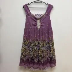 axes femme 花柄ノースリーブワンピース パープルのサムネイル