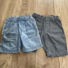ユニクロ　デニム・ストライプ 半ズボン Sサイズ 2点セット