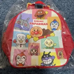 アンパンマン リュック 赤　ブロック柄
