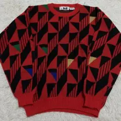 《状態良L早い者勝ち》jedジェイイーディー柄ニットセーター古着y2k個性派
