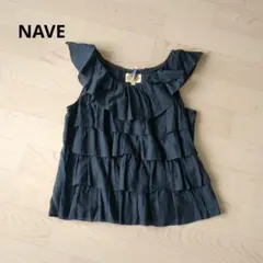 NAVE ノースリーブ フリルブラウス ネイビー サイズ2のサムネイル