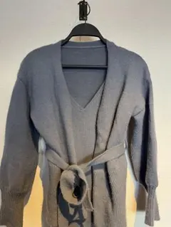 ニットワンピース　セットアップ　ブルー