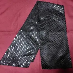スパンコール　ストール　ブラック