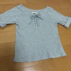 earth music&ecology レースアップ 半袖Tシャツ M