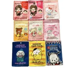 サンリオ＆モンチッチ なりきりフェイスパック 9枚セット 詰め合わせ
