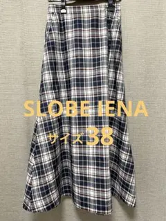 【38】SLOBE IENA チェック柄フレアロングスカートのサムネイル