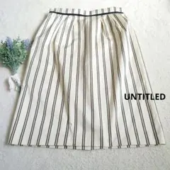 UNTITLED　ストライプタイトスカート ストライプ膝丈スカート光沢　М
