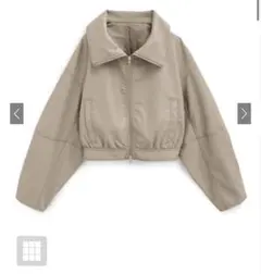 襟2Way配色ステッチダブルジップレザーブルゾン[on258]