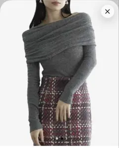 snidel ギャザーアシメニットプルオーバー