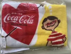 Coca-Cola レトロデザインフェイスタオル 黄色　新品未開封のサムネイル