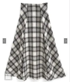 GRL ロービングチェックロングフレアスカート tu1366