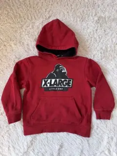 X-LARGE レッド フード付きトレーナー