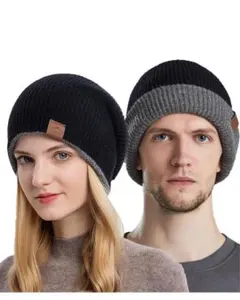 ニット帽 秋 冬 防寒 ニットキャップ ニット 帽子 両面使用可