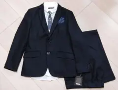 voww　フォーマルスーツ　160cm　上下セット　黒　ワイシャツネクタイチーフ