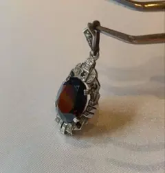英国ヴィンテージ シルバー925 ガーネットペンダントトップ 3.0g
