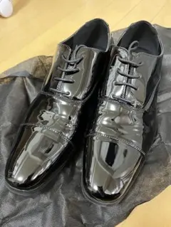 【美品】結婚式　メンズ　ドレスシューズ　エナメル　黒